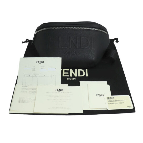 sb24 0830 36 836 Fendi Shadow Diagonal Belt Waist Bag Black