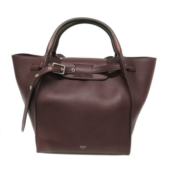 se1 Celine Big Bag Small 2WAY Leather Bag Burgundy