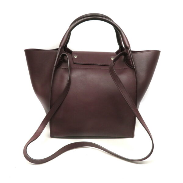 se3 Celine Big Bag Small 2WAY Leather Bag Burgundy