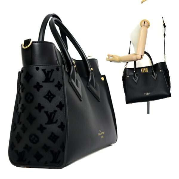 sw23 0389 03 Louis Vuitton On My Side MM Tote Bag Black