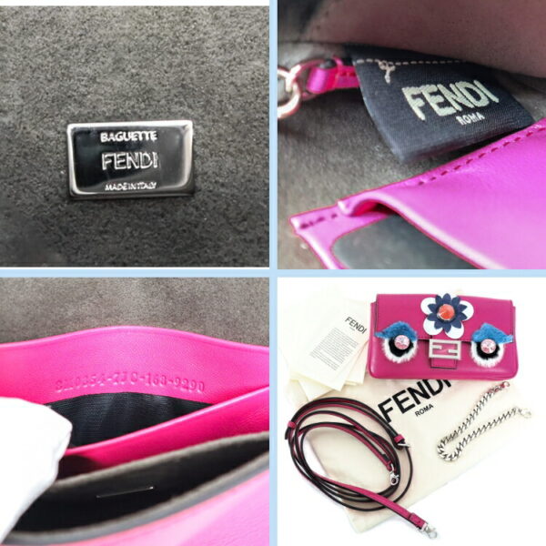 sw23 0806 11 Fendi Monster Micro Bucket Pouch Fur Pink