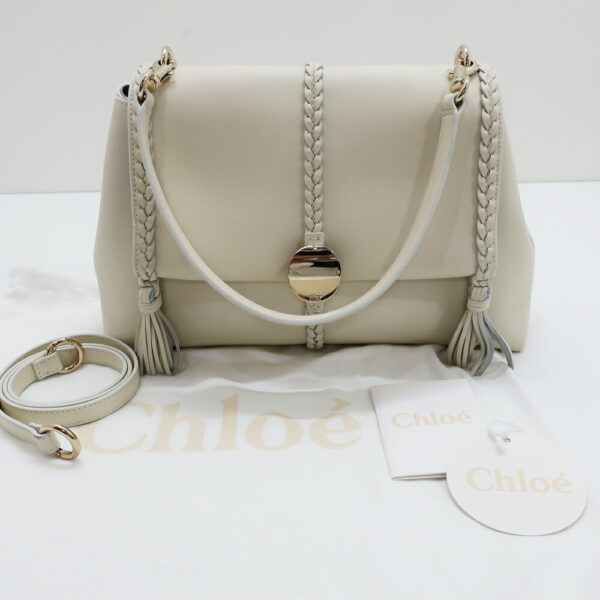 t2306 05 004979hm 10 Chloe Penelope Handbag 2WAY Shoulder Bag Leather White