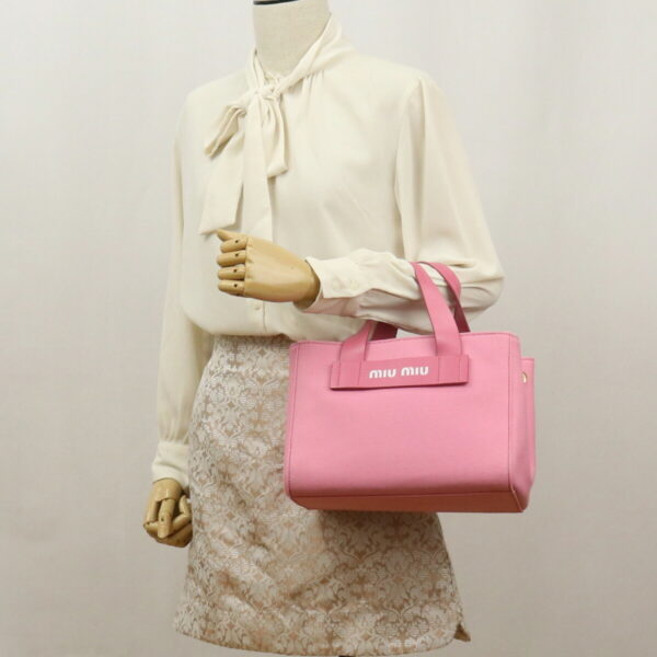 usdmi69916011010 Miu Miu Canapa Tote Bag Pink