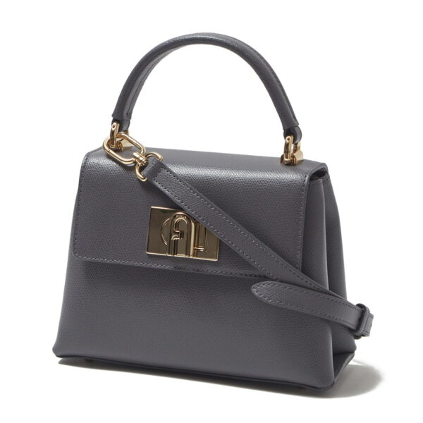 wb00109 are 2269s01 Furla 1927 Mini Top Handle Leather Handbag Gray