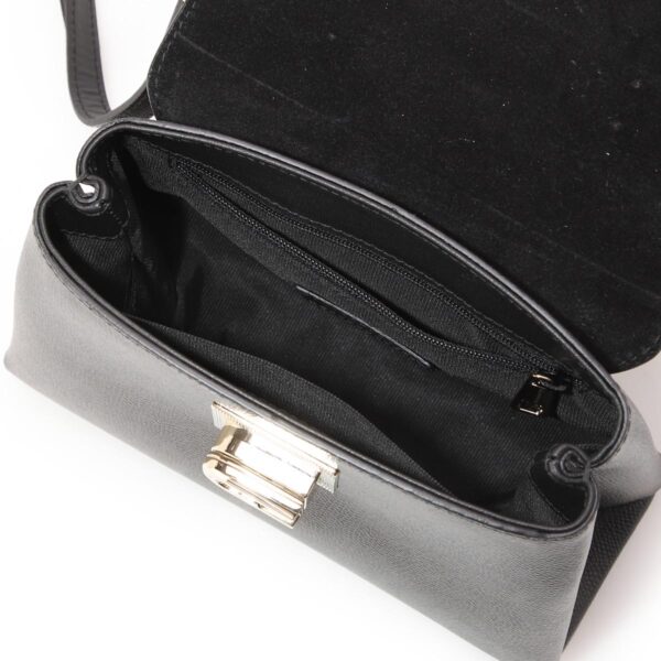 wb00109 are o6008 Furla 1927 Mini Top Handle Leather Handbag Black