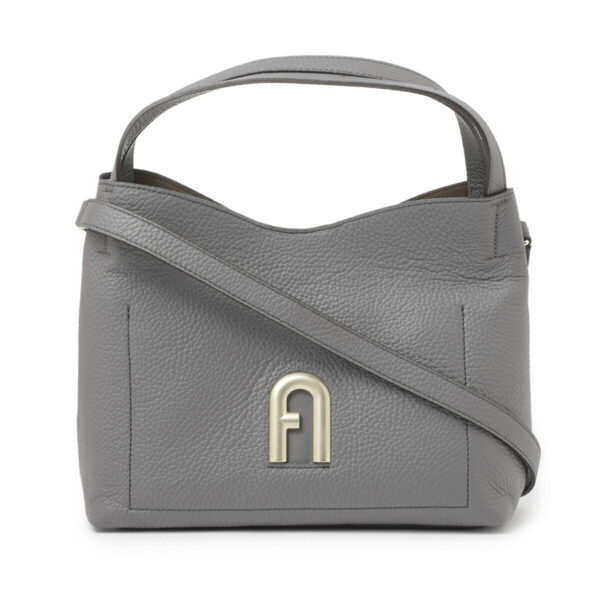 wb00507 bx0041 22602 Furla Primula S Hobo Leather Shoulder Bag Gray