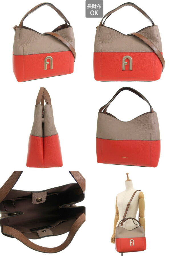 wb00507bx06421571s z Furla Primula S Hobo 2WAY Leather Beige x Orange x Brown