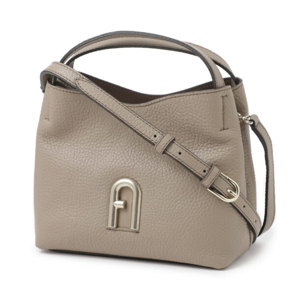 wb00780 bx0041 12501 Furla Primula Mini Hobo Leather Handbag Beige