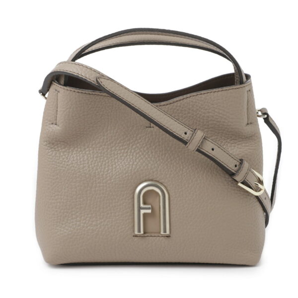 wb00780 bx0041 12502 Furla Primula Mini Hobo Leather Handbag Beige