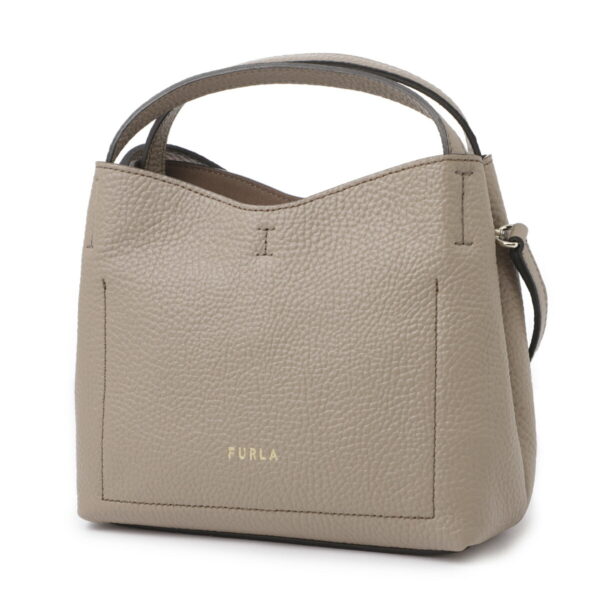 wb00780 bx0041 12504 Furla Primula Mini Hobo Leather Handbag Beige