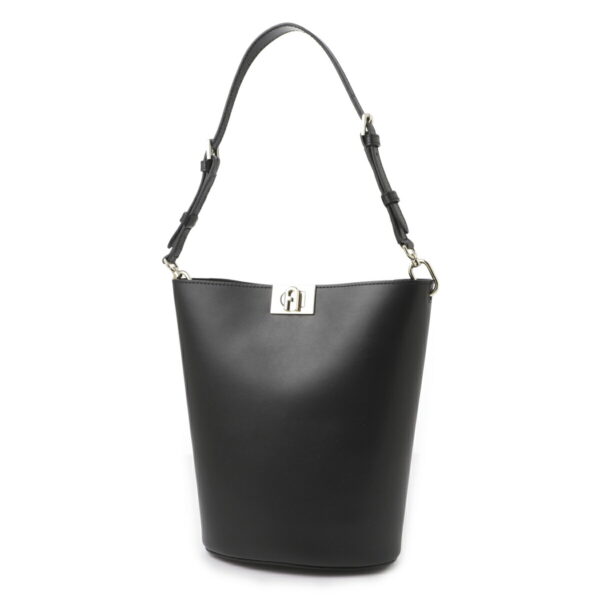 wb00861 ax0733 o6001 Furla Fleur Mini Bucket Leather Bag Black