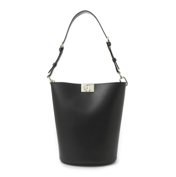 wb00861 ax0733 o6002 Furla Fleur Mini Bucket Leather Bag Black