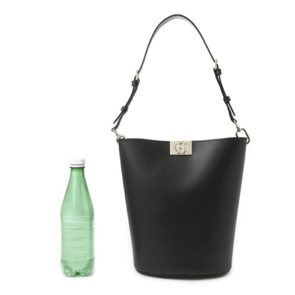 wb00861 ax0733 o6003 Furla Fleur Mini Bucket Leather Bag Black