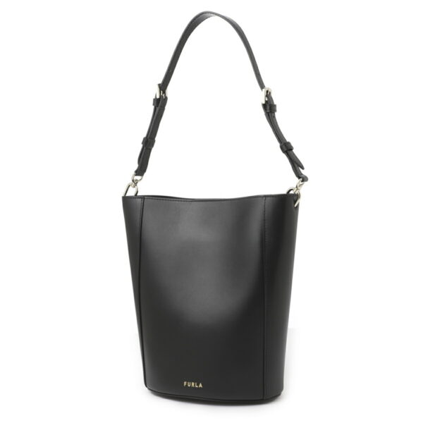 wb00861 ax0733 o6004 Furla Fleur Mini Bucket Leather Bag Black