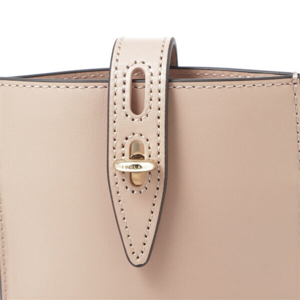 we00483 ax0733 22608 Furla Unica Mini Leather Crossbody Bag Beige