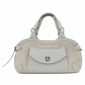 Ferragamo Gancini Boston Handbag Light Blue