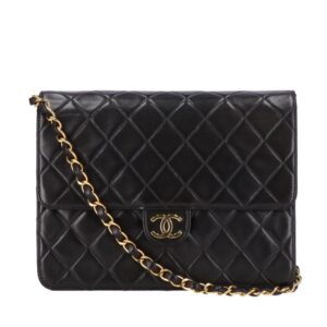 Chanel Lambskin Matelasse Push Lock Chain Shoulder Bag