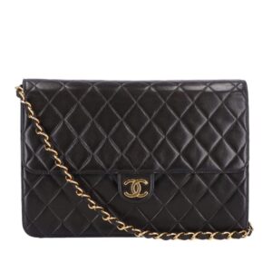 Chanel Push Lock Lambskin Chain Shoulder Bag