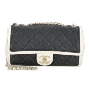 Chanel Calfskin Matelasse Bicolor Chain Shoulder Bag