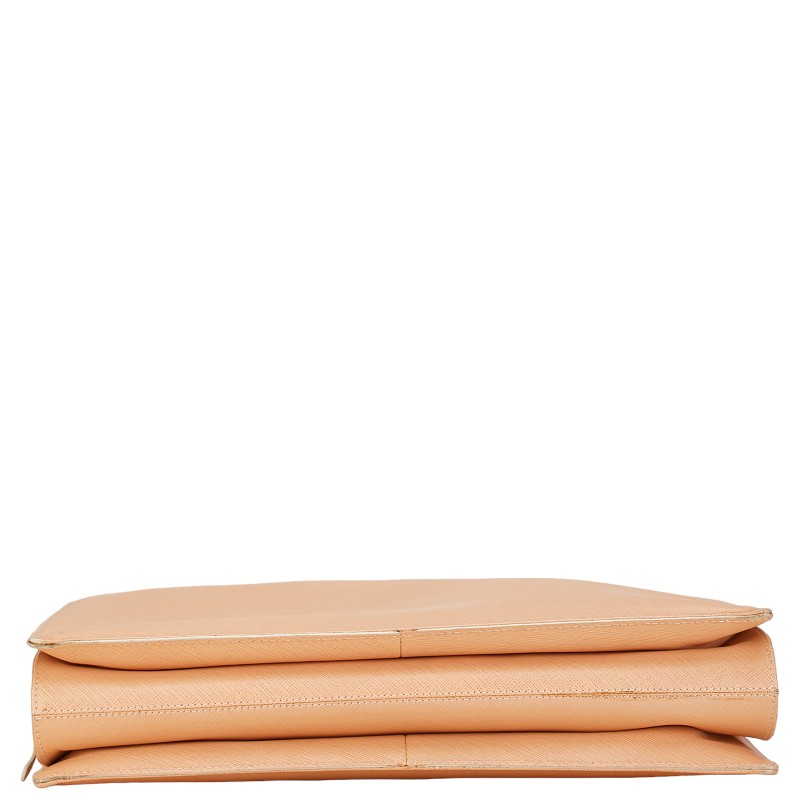 Salvatore Ferragamo Gancini Tote Bag Leather Pink Beige White - Image 4