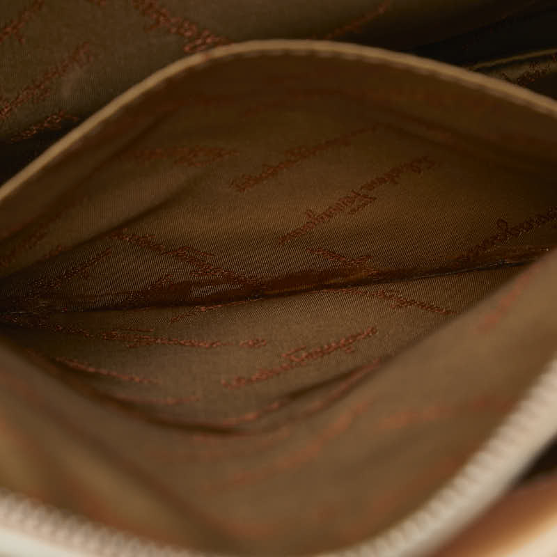 Salvatore Ferragamo Gancini Tote Bag Leather Pink Beige White - Image 7