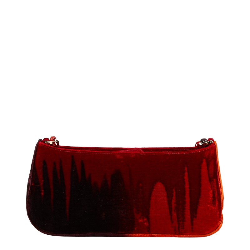 Salvatore Ferragamo Chain Shoulder Bag Velor Wine Red - Image 3