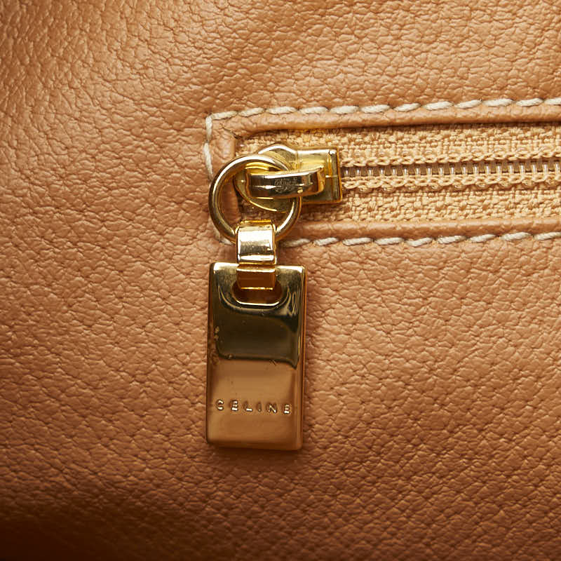 Celine Macadam Leather Tote Handbag Brown - Image 7