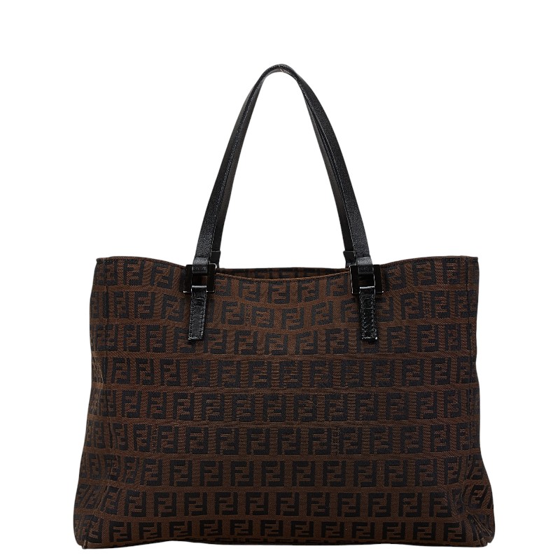 Fendi Zucca Canvas Tote Handbag Black