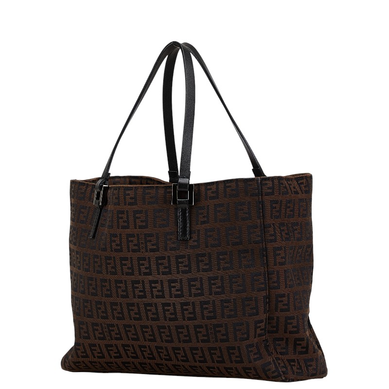 Fendi Zucca Canvas Tote Handbag Black - Image 2