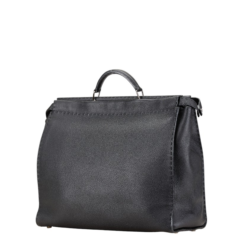 Fendi Selleria Peekaboo Leather Shoulder Bag Black - Image 2