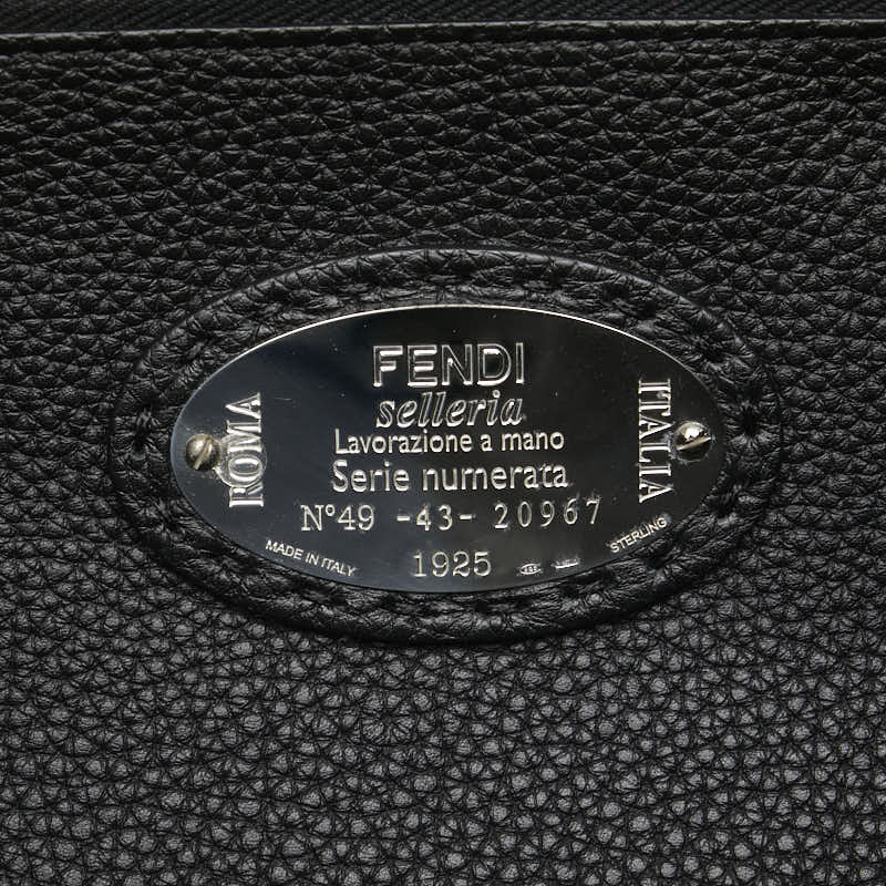 Fendi Selleria Peekaboo Leather Shoulder Bag Black - Image 7