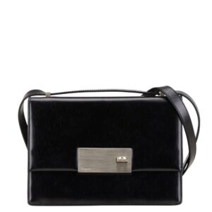 Salvatore Ferragamo Gancini Shoulder Bag Leather Black