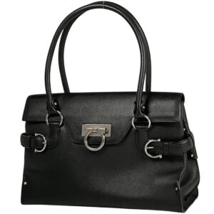 Salvatore Ferragamo Gancini Tote Bag Leather Black