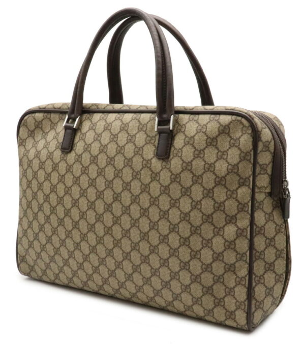 12051140 1 Gucci GG Supreme Business Bag Leather Khaki Beige