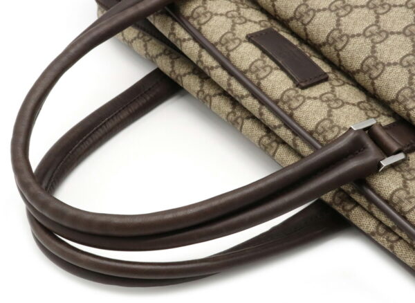 12051140 3 Gucci GG Supreme Business Bag Leather Khaki Beige