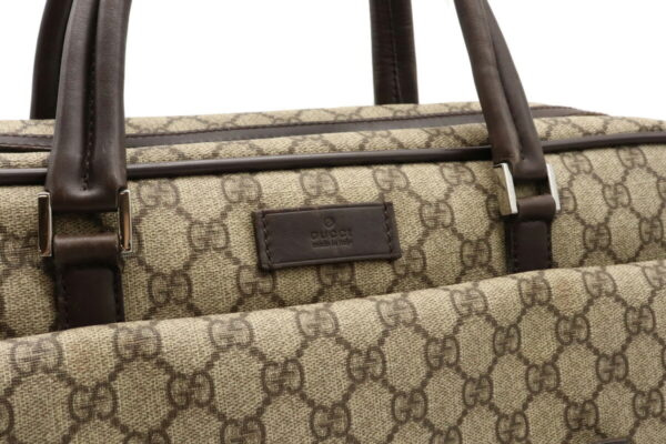 12051140 7 Gucci GG Supreme Business Bag Leather Khaki Beige