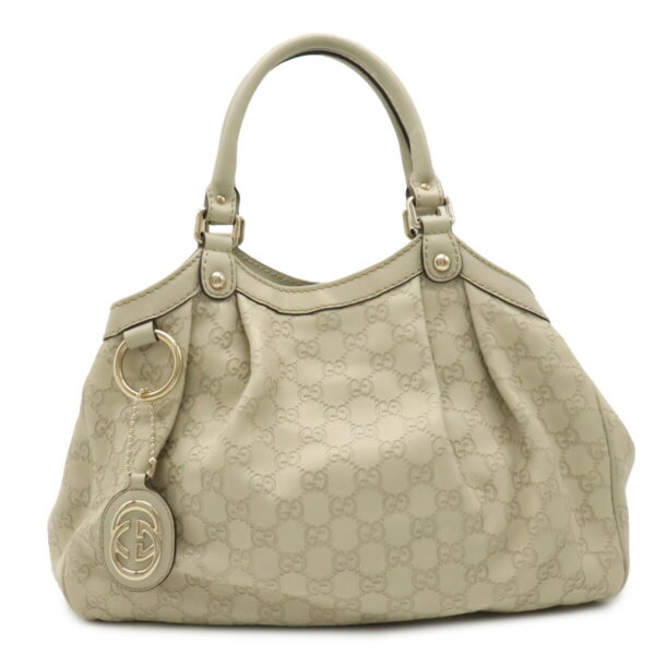 12060238 Gucci Sookie Guccisima 2Way Handbag Leather Ivory