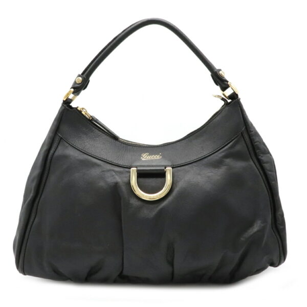 12060256 Gucci Abbey Bag Leather Black