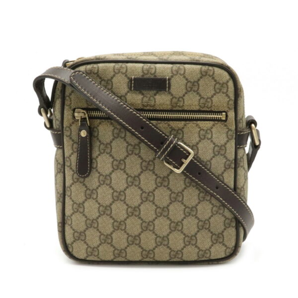 12060468 Gucci GG Supreme GG Plus Crossbody Bag Leather Khaki Beige