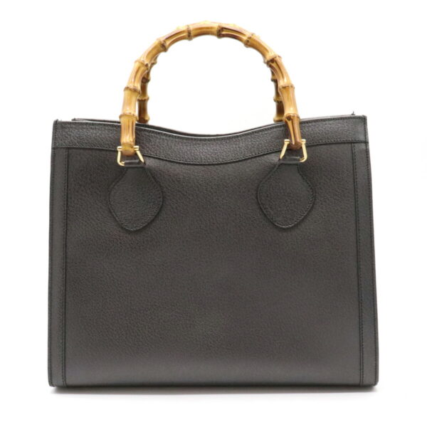 12061020 Gucci Bamboo Tote Bag Leather Dark Gray