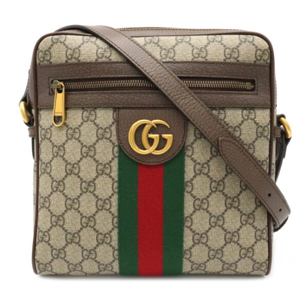 12070283 Gucci Ophidia GG Supreme Messenger Bag Leather Khaki Beige