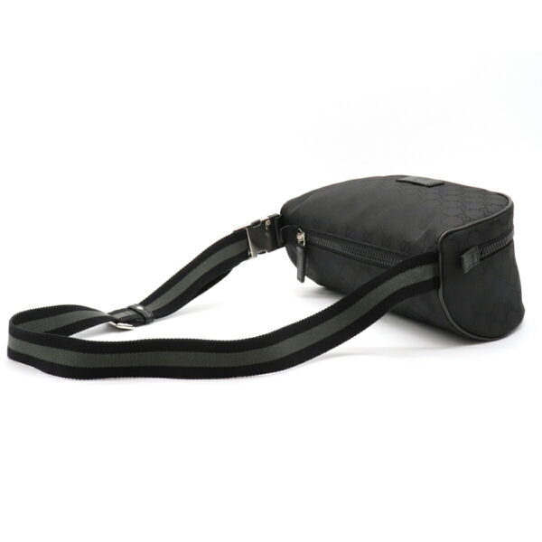 12070537 1 Gucci GG Nylon Waist Bag Leather Black