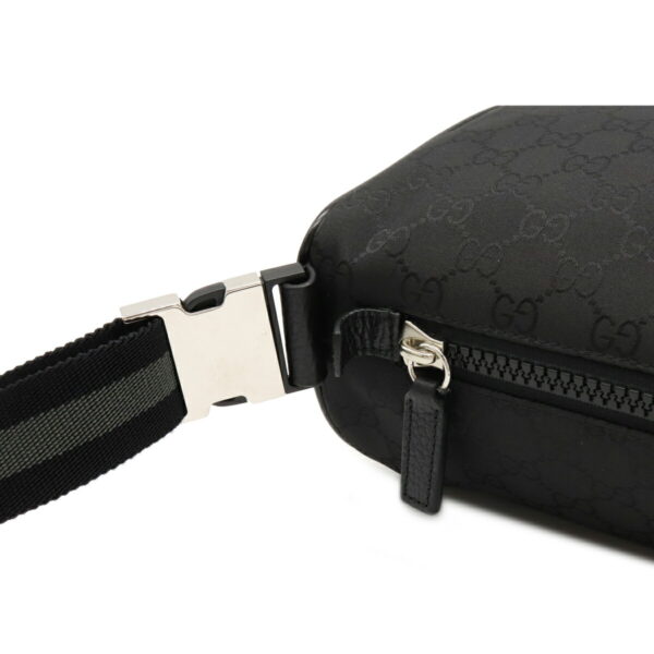 12070537 6 Gucci GG Nylon Waist Bag Leather Black