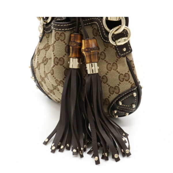 12070565 6 Gucci GG Bamboo Tassel Studded Leather Khaki Beige