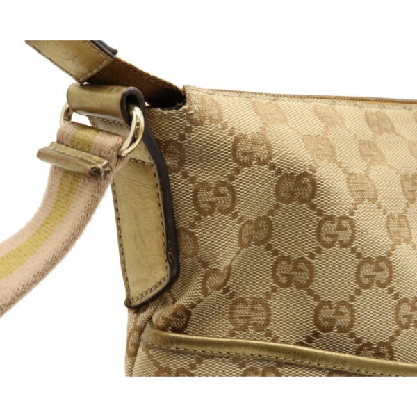 12071388 6 Gucci GG Punching Crossbody Bag Leather Khaki Beige