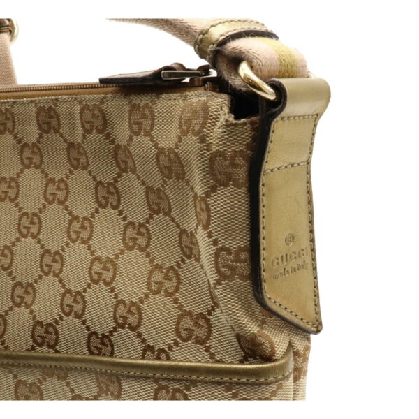 12071388 7 Gucci GG Punching Crossbody Bag Leather Khaki Beige