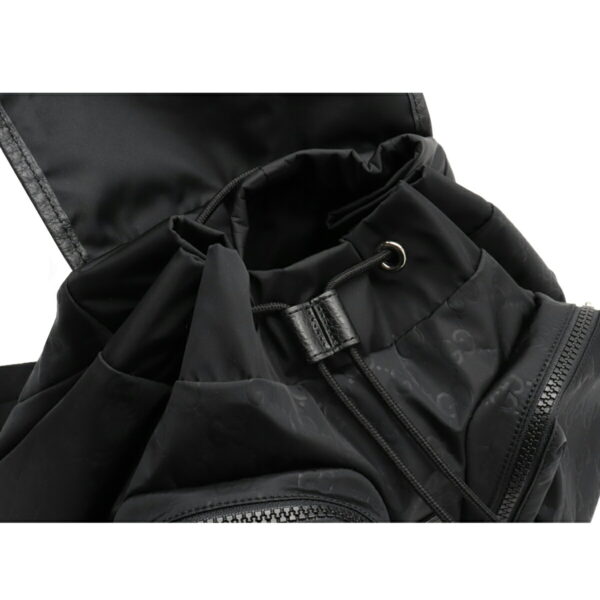 12071439 5 Gucci GG Nylon Backpack Rucksack Leather Black