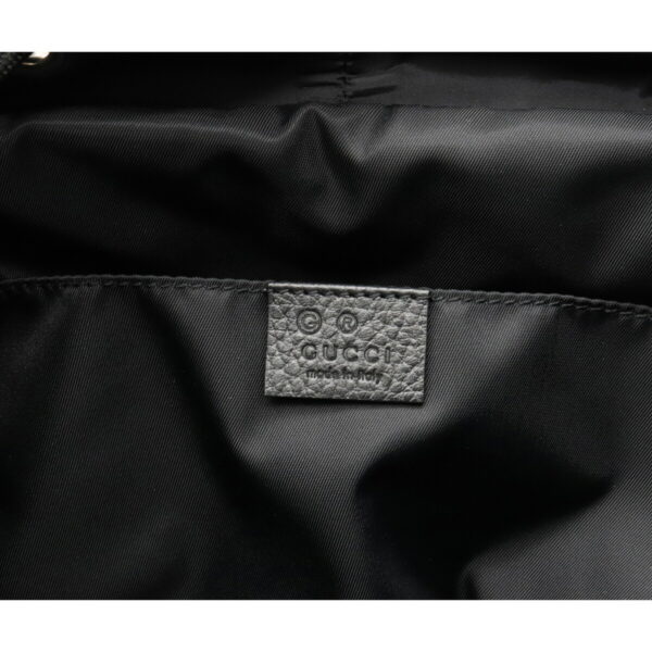 12071439 8 Gucci GG Nylon Backpack Rucksack Leather Black