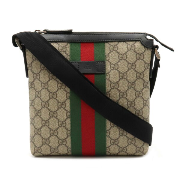 12080491 Gucci Web GG Supreme Sherry Line Messenger Bag Beige