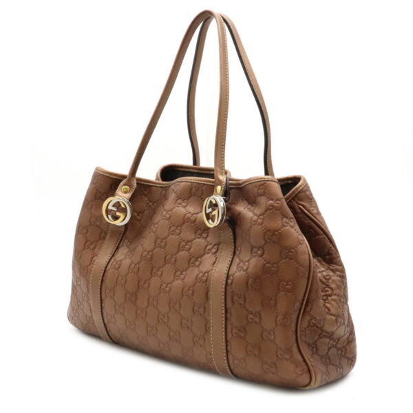 12090236 1 Gucci GG Twins Guccisima Tote Bag Leather Metallic Brown